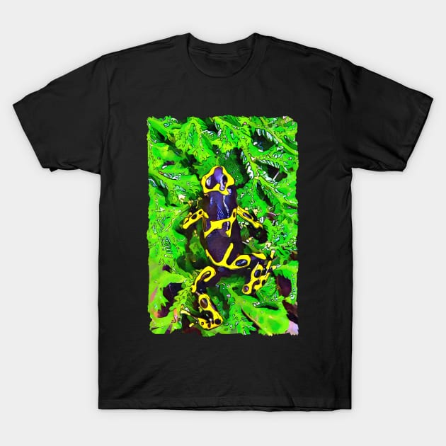 Yellow And Black Poison Dart Frog T-Shirt by PhotoArts